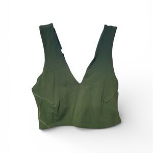 Free People Green V-Neck Sports Bra